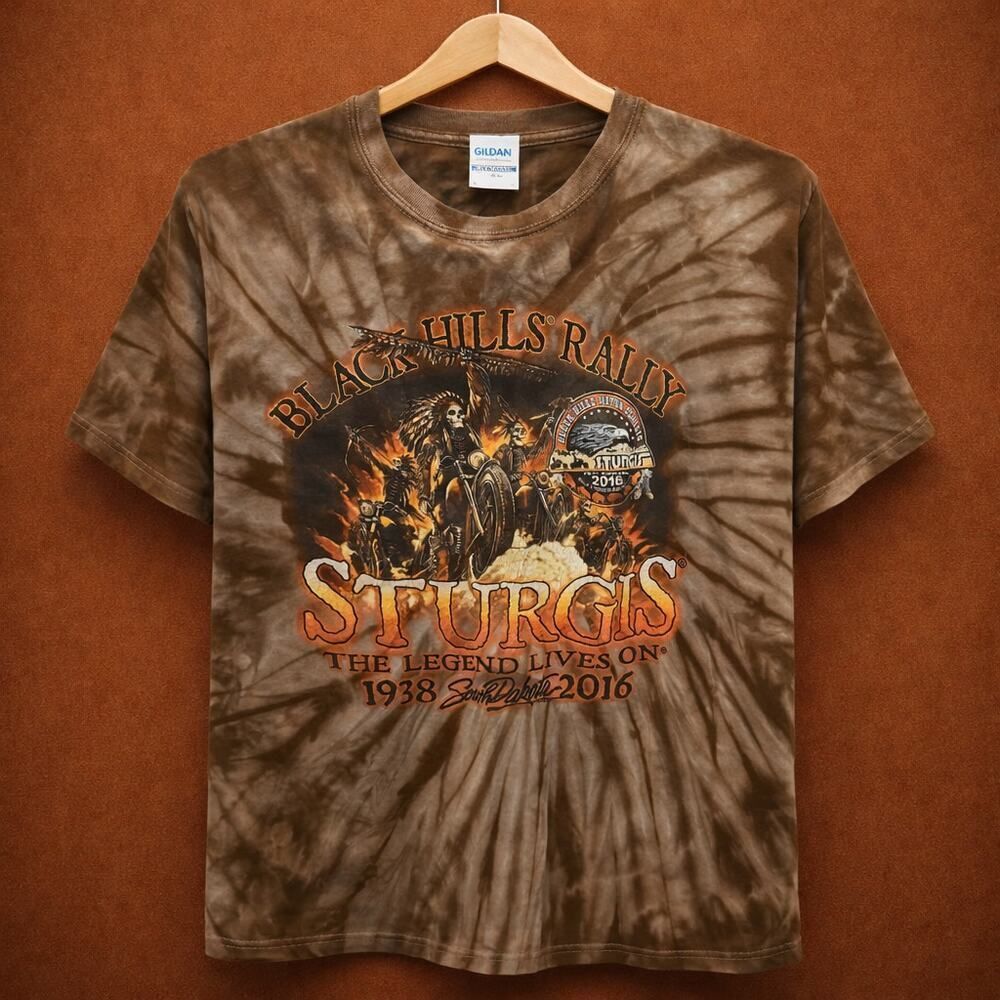 Sturgis South Dakota Tie Dye Black Hills Rally Biker Graphic Shirt T-Shirt XL